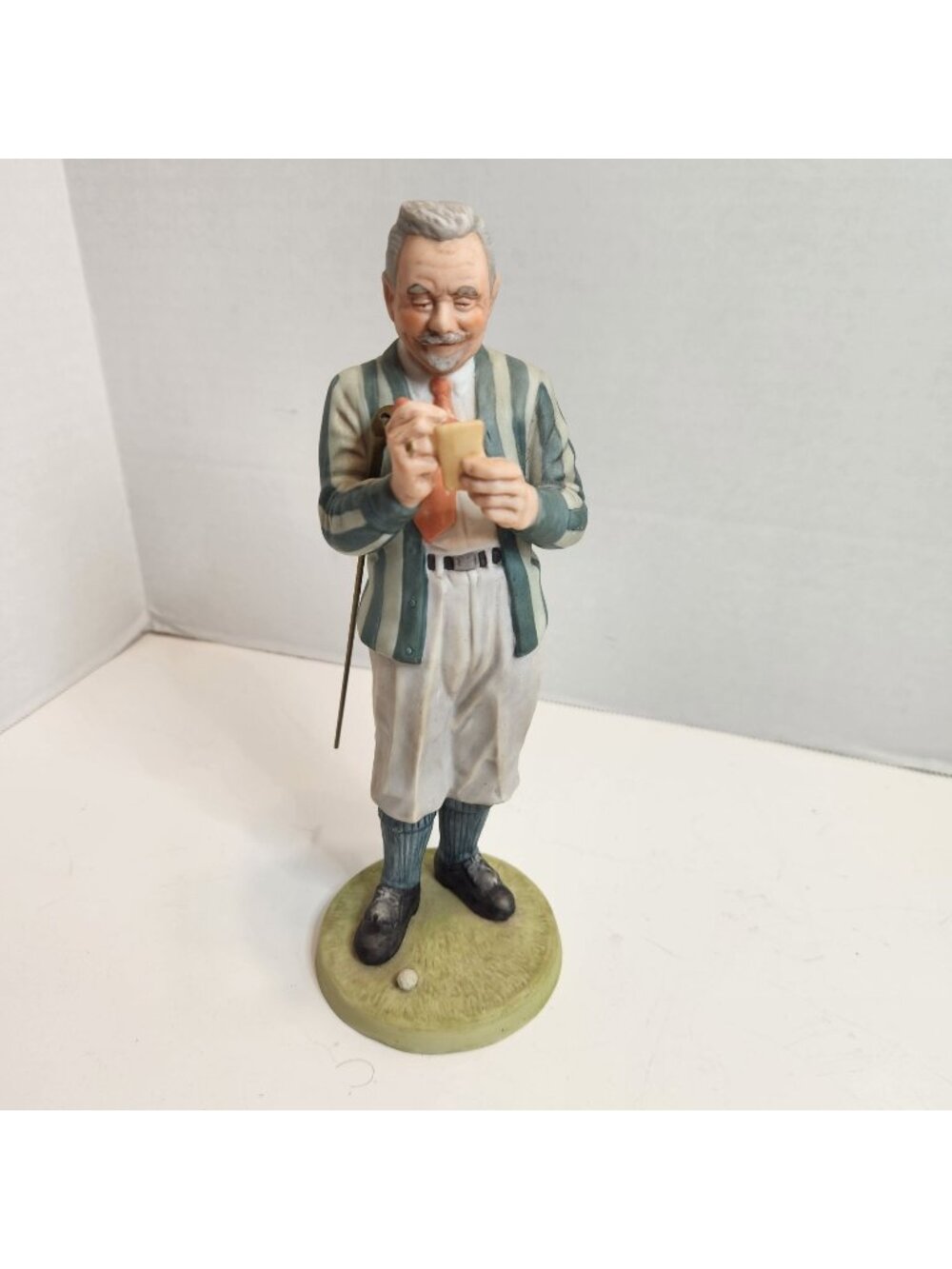 Old Man Tracey Golfer by Omnia Norman Rockwell Vintage Golfer Figurine 1986